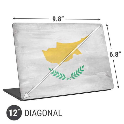 Cyprus Flag Distressed Universal Laptop 12in (9.8 x 6.8in) Skin